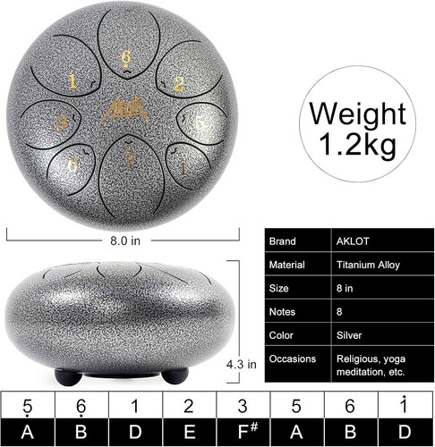 Steel tongue drum pollici - 8, 8